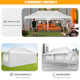 HOTEEL 10x20 Pop Up Canopy Tent for Parties, Waterproof Easy Setup Canopy Tent 10x20 with 6 Sidewalls, 4 Sandbags, Wheeled Bag, Outdoor Sunproof 10x20 Canopy for Backyard, Wedding, Event, Patio, White Hoteel