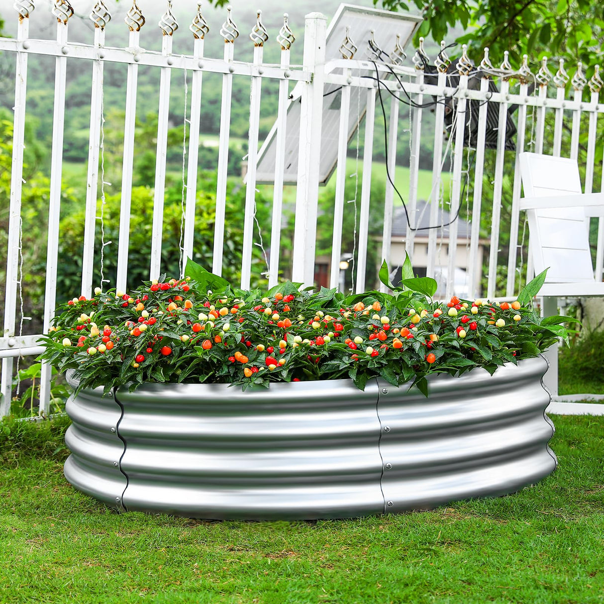 Land Guard Galvanized Raised Garden Bed 2Pcs, Planter Raised Garden Beds Outdoor, Round Clearance Raised Garden Beds for Gardening Vegetables…… Land Guard