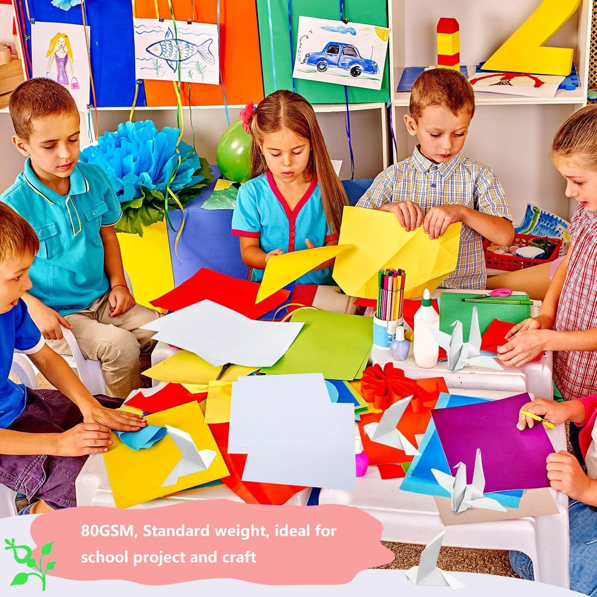 100 Sheets Arts Craft Paper for Drawing 12” x 17” White Construction Paper for Coloring, Creating, School Art Project Supplies, Standard Weight Shinok