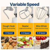 VIVOHOME 9 in 1 Multifunctional Stand Mixer with Fermentation, 6 Speed 7.5 Quart Kitchen Electric Food Mixer with Timer, Meat Grinder, Juice Blender, Vegetable Slicer, Pasta and Cookie Maker, Silver VIVOHOME