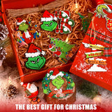 24PCS Christmas Decorations, Wooden Christmas Tree Ornaments, Grinc Christmas Decorations Christmas Ornaments Set Party Home Hommtina
