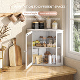 STDDRE Corner Bread Box Kitchen Countertop Extra Large Capacity Farmhouse Bread Box, Corner Countertop Storage, Double Layer Bread Holder (White, Extra Large) STDDRE