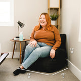 Big Joe Dorm Bean Bag Chair with Drink Holder and Pocket, Black Smartmax, Durable Polyester Nylon Blend, 3 feet Big Joe