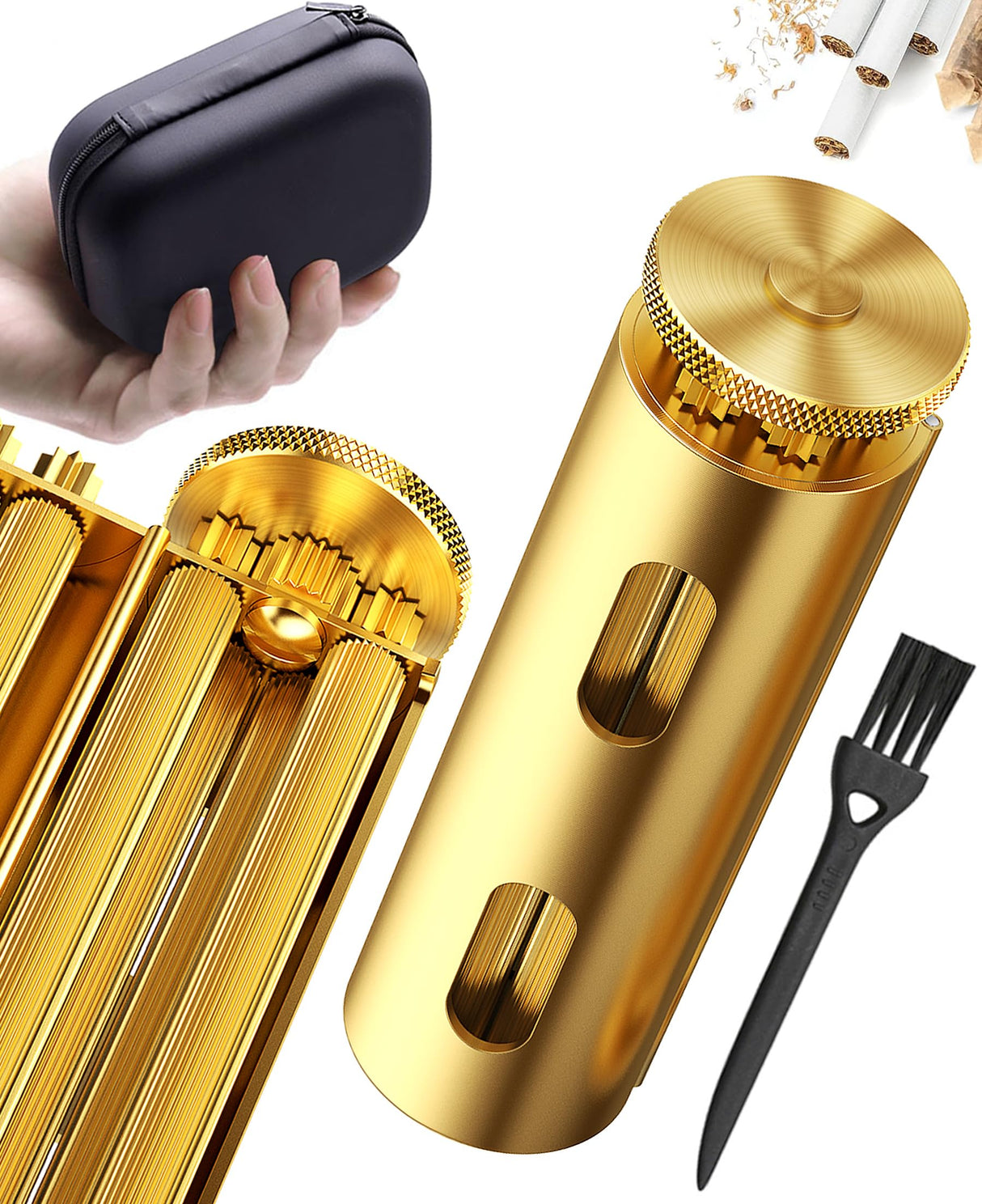 Vintage Cigarette Roller, Brass Cigarette Rolling Machine, Pure Copper Joint Roller Machine, Solid Brass Roller, Use with 70 mm Papers, Elegant and Luxurious Tobacco Roller for Men and Women ZHAOGOO