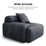 LIKIMIO 118" Modern L-Shaped Modular Sectional Sofa for Living Room, Corduroy Upholstery Charcoal Blue, Oversized 3-Seater Couch with Deep Seat and Movable Ottoman – No Assembly LIKIMIO