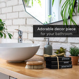 Farmhouse Bathroom Decor - Funny Rustic Wooden Mini Books for Your Restroom Shelf - The Perfect Small Decorative Accent for The Guest Bathroom - Black KIBAGA