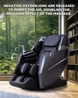 Oversize 4D Massage Chair Full Body Zero Gravity Massage Recliner Chair SL Track O2 Ionizer Motorized Extension Calf Kneading Massage Yoga Stretch Back Heating 20 Modes Space Saving AI Control Glossy CareTech