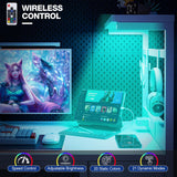 Grandder Gaming Desk 40 Inch with Power Outlet and LED Light, Computer Desk with Reversible Shelves and Storage Drawer, Pc Small Desk for Home Office Table with Bag, Carbon Fiber White Grandder