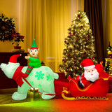 Max Fun 9.5Ft Christmas Inflatables Outdoors Decorations Santa Claus on Sleigh LEDs Build-in Blow Up Christmas Yard Inflatable Decoration for Outdoor Indoor Garden Lawn Max Fun