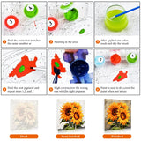 Fountor Framed Paint by Numbers Kit for Adults Beginner & Kids Ages 8-12, Sunflower Paint by Number with Frame, Easy Acrylic Watercolor Sunflower Painting by Numbers Kit on Canvas 10x10 inch Fountor