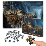 Puzzles for Adults 1000 Pieces,Lord of The Rings Puzzle,Waterfall Town 1000 Piece Puzzle for Adults Artwork Jigsaw Puzzle Family Game Puzzle Phinli