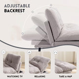 Siiejia Futon Sofa Bed, Convertible Sleeper Futon Couch Bed Adjustable Backrest Couch Splitback Modern Loveseat Small Sofa for Living Room, Apartment, Office, Bedroom, Grey Siiejia