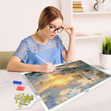 HeeBenor Large Diamond Art Kit for Adults, 5D Lighthouse Painting Kit, DIY Full Drill Sunset, Gem Art Kit for Home Wall Decor 27.5 X 15.7 Inch HeeBenor
