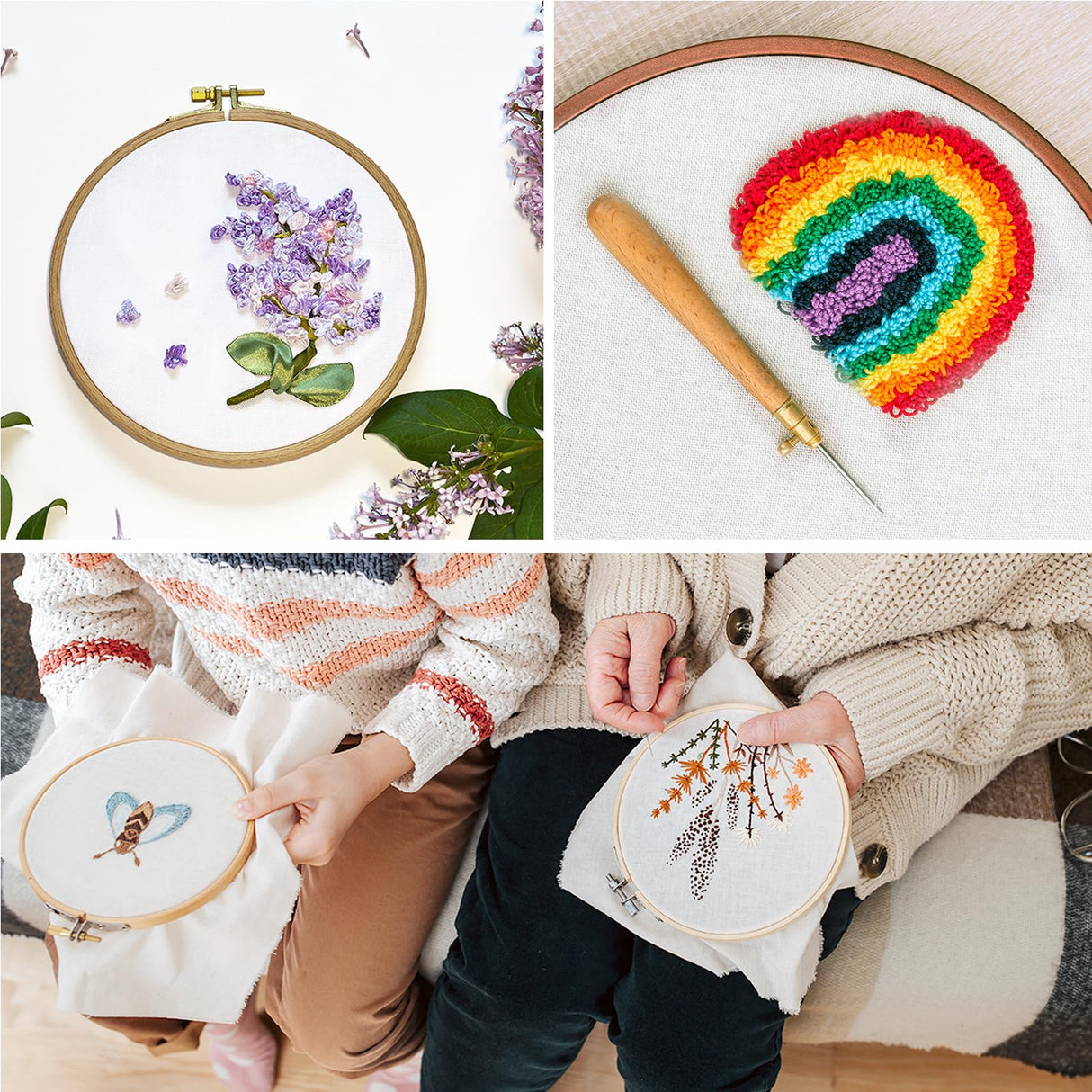 XEmbro 12 PCS White Embroidery Fabric, Pre-Cut Natural Cotton Embroidery Cloth Fabric, 4 Sizes Embroidery Cloth Squares for Embroidery Garment Craft (5.9 to 11.8inch) XEmbro