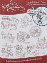 Stitcher's Revolution SR27 Cute Kitchen Sayings Iron-On Transfer Patterns for Embroidery, Aunt Martha's