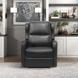Lexicon Manual Recliner Chair, Reclining Sofa Chair, Home Theater Seating, Wall Hugger, Manual Recliner for Living Room/Office/Apartment, Easy Assembly, Black Faux Leather Lexicon