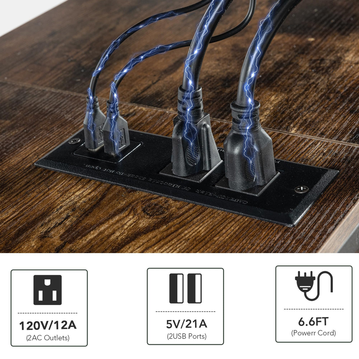 Clikuutory Modern Brown 71 inch Metal TV Stand with LED Lights and Power Outlets for 50 60 65 70 75 80 Inch TVs, 3 Tier Television Stands with Entertainment Center and Storage for Living Room, Bedroom Clikuutory