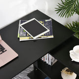 HOMCOM L Shaped Desk, Corner Computer Desk, 360 Degree Rotating Home Office Desk with Storage Shelves, Writing Table Workstation, Black HOMCOM