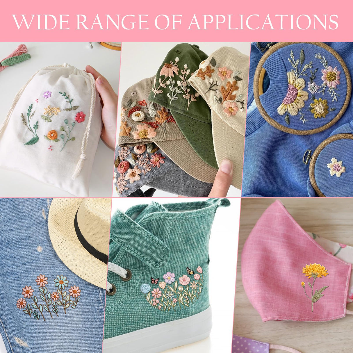 Water Soluble Embroidery Patterns Stabilizers - Rngmsi 4 Pcs Floral Stick and Stitch Embroidery Paper Wash Away, Sunflower Designs Transfer Patterns Stabilizers for Hand Sewing Rngmsi