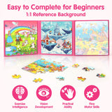 SYNARRY Unicorn Princess Mermaid Magnetic Puzzles for Toddlers 3-5, 36 Pieces Travel Puzzles for Kids Ages 4-8, Airplane Car Road Trip Activities Games Toys for 3 4 5 6 Year Old Girls Birthday Gifts SYNARRY