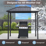 Endark 8' x 5'FT Grill Outdoor BBQ Gazebo Canopy with Two Metal Shelves,Outdoor Permanent Hardtop Gazebo Canopy for Patio, Garden, Backyard (5x8FT-1) Endark