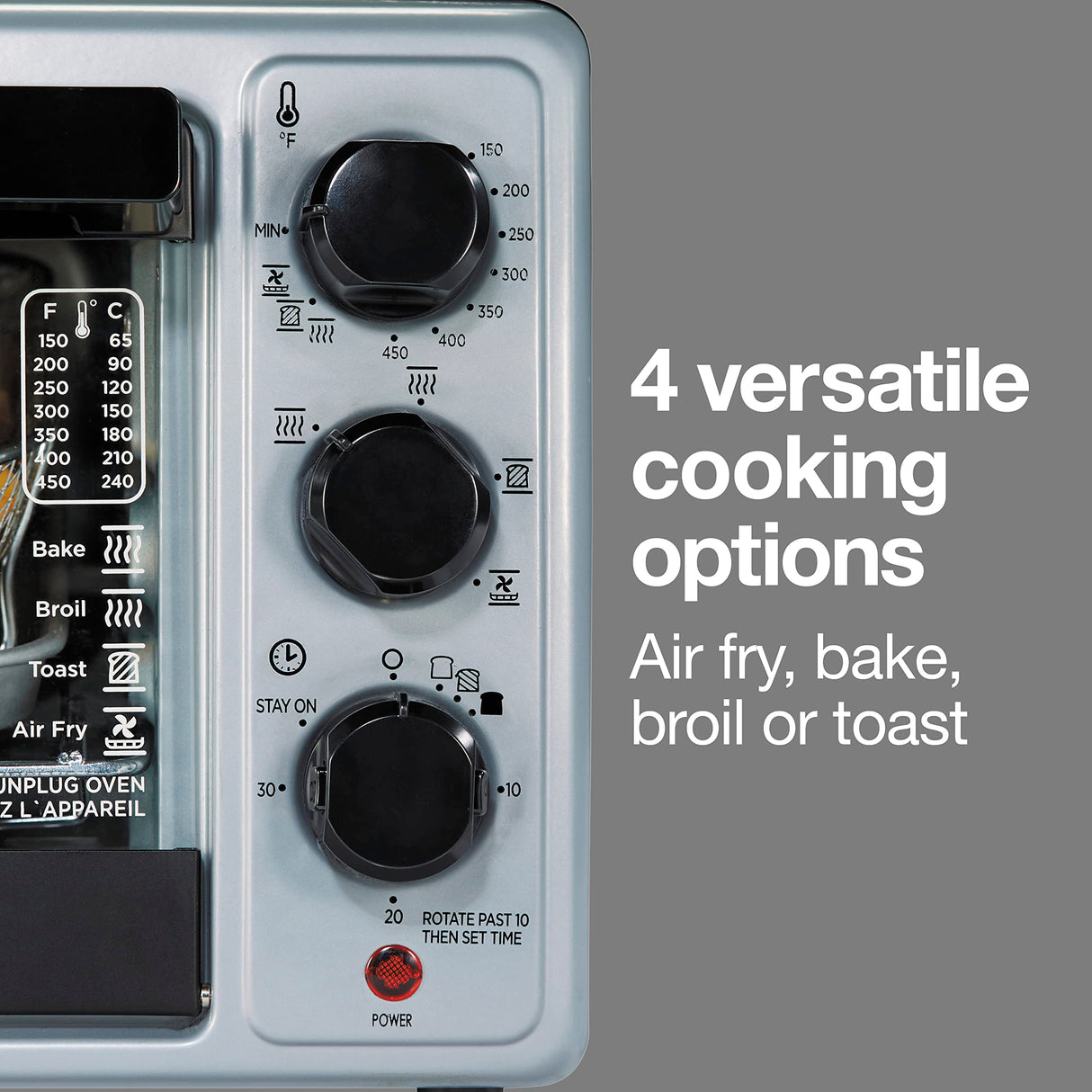 Proctor Silex Simply-Crisp Toaster Oven Air Fryer Combo with 4 Functions Including Convection, Bake & Broil, Fits 6 Slices or 12” Pizza, Auto Shutoff, Black (31275) Proctor Silex