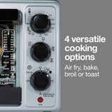 Proctor Silex Simply-Crisp Toaster Oven Air Fryer Combo with 4 Functions Including Convection, Bake & Broil, Fits 6 Slices or 12” Pizza, Auto Shutoff, Black (31275) Proctor Silex