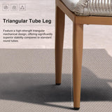 PURPLE LEAF 13 Pieces Patio Dining Set Aluminum Rectangular Table and Wicker Chairs with Cushions for Kitchen Porch Garden Modern Outdoor Furniture Sets, Teak PURPLE LEAF