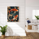 Landscape Fish Diamond Art Kits for Adults, Fish Diamond Painting Kit for Beginners, Diamond Dot, Animal Dimond Art Paintings Kit, Full Drill Gem Painting, Crafts for Adults, Home Wall Decor 12x16inch Rekxtmo