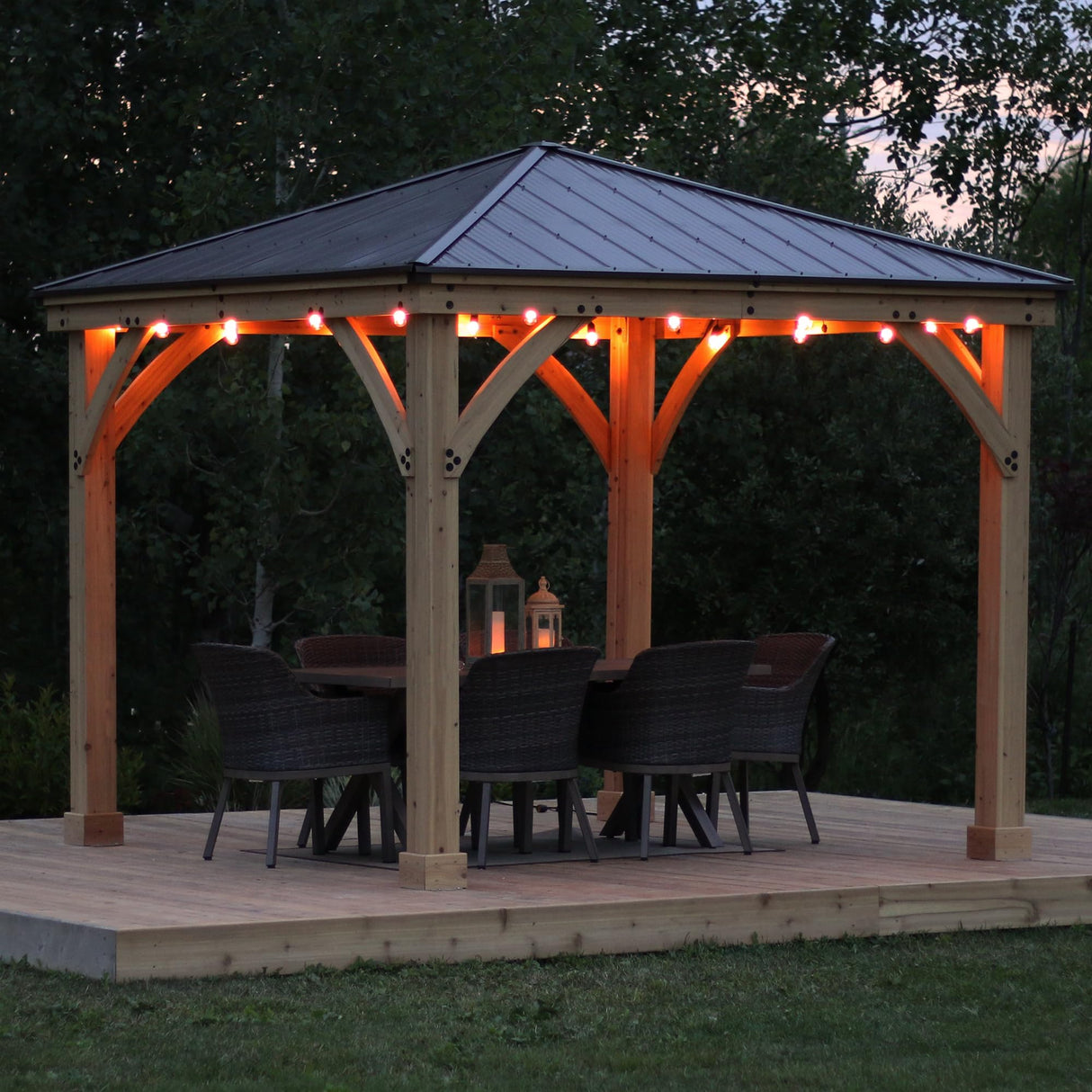 Yardistry 10' x 10' Meridian Gazebo Brown Yardistry