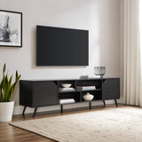 Walker Edison Nora Modern Minimal Open-Shelf Stand for TVs up to 80 Inches, 70 Inch, Black Walker Edison