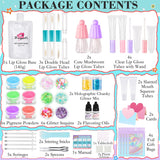 BRIPATI DIY Lip Gloss Making Kit - Make Your Own Lip Glosses Moisturizing DIY Lip Glaze Handmade Glittery Set for Teens Girls Women Makeup Lover Beginner Christmas Birthday Gift BRIPATI