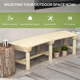 Outsunny Natural Wood Semicircular Garden Bench for Outdoor Spaces Outsunny