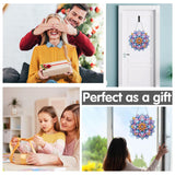 Bimkole Mandala Flower Diamond Art Hanging Kit for Adult, DIY 5D Diamond Art Window Pendant, Acrylic Crystal Art Hanging Ornament Home Wall Garden Front Door Sign Outdoor Decor 7.8x7.8 Inch Bimkole