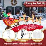 ZPISF 10 FT Santa Sleigh with Reindeer Christmas Inflatables Outdoor Decorations, Christmas Blow Up Yard Decorations for Garden Lawn Xmas Decor (Red) ZPISF