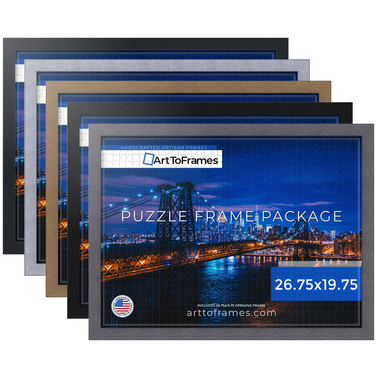 ArtToFrames 26.75x19.75 INCH/68x50 CM Black Frame for 1000 piece Puzzles.This 1.25 Inch Custom MDF Puzzle Frame is Black - Comes with Economy Acrylic (PuzzleFRBW72079-26.75x19.75) ArtToFrames