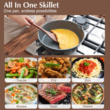 SENSARTE Nonstick Deep Frying Pan Skillet, 10/11/12-inch Saute Pan with Lid, Stay-cool Handle, Chef Pan Healthy Stone Cookware Cooking Pan, Induction Compatible, PFOA Free (10-Inch) SENSARTE