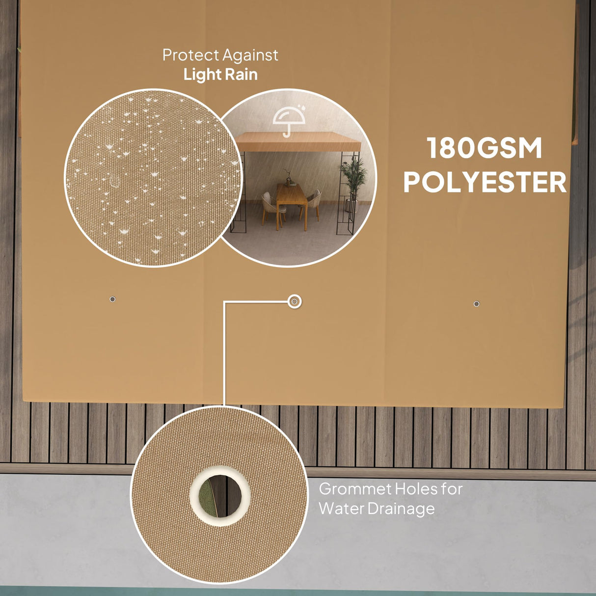 Outsunny 10' x 10' Outdoor Pergola Canopy, Metal Patio Canopy with Weather-Resistant Fabric and Drainage Holes for Backyard, Garden, Porch, Beach, Coffee Outsunny