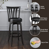 Hillsdale Savana Wood Bar Height Kitchen Stool, 29.5" High, Black Hillsdale