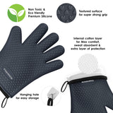 KITCHEN PERFECTION Silicone Smoker Oven Gloves-Extreme Heat Resistant BBQ Gloves-Handle Hot Food Right on Your Grill Fryer & Pit|Waterproof Grilling Cooking Baking Mitts|Superior Value Set +3 Bonuses Kitchen perfection