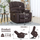 DURASPACE Power Lift Recliner Electric Lift Massage Recliner Chairs with Heat, Large Shell Faux Leather Backrest Lift Chair Recliners for Elderly, Seniors (Brown) DURASPACE