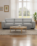 Marsail 89" Sofa, 3 Seater Couch for Living Room, Modern Sofa with Deep Seats Supportive Cushion and Wide Armrests, Easy to Clean with Removable Covers, Linen Fabric, Grey Marsail