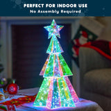 Joiedomi 15 in Prismatic Iridescent Christmas Tree Light Decorations, Prismatic Christmas Decor, 100 LED Cool White Lights for Indoor Holiday Décor, Christmas Eve Night Décor Joiedomi