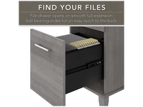 Bush Furniture Somerset 72W 3 Position Sit to Stand L Shaped Desk with Hutch in Platinum Gray Bush Business Furniture