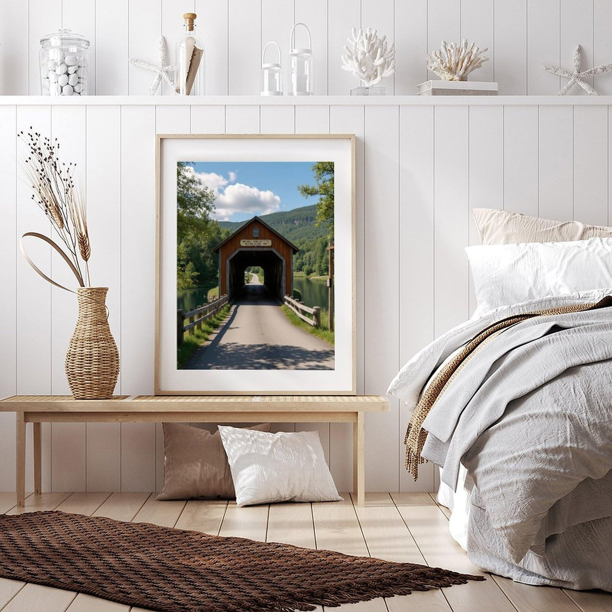 IORIOR Diamond Art Kit for Adults, Rustic Covered Bridge Landscape Diamond Painting for Adults Beginners, DIY 5D Diamond Art Painting Kits Craft for Home Wall Decor 12x16 Inch Frameless IORIOR