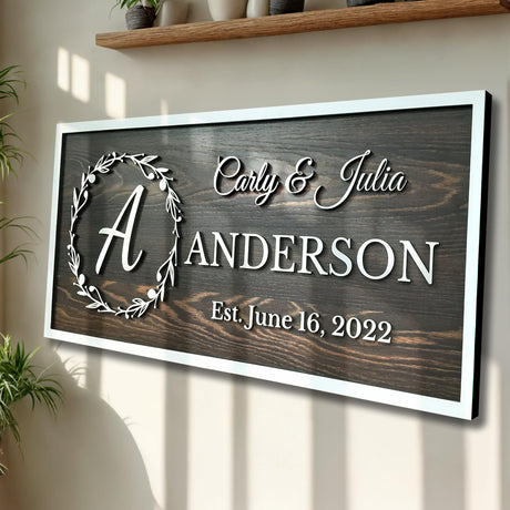 Personalized Wooden Monogram Family Name Sign with Couples Name, Custom Anniversary Gift For Wife, Last Name Plaque with Initial & Established Date, Unique Wedding Gift, Christmas Gifts for Parents aydan's unique finds