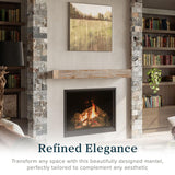 Dakota 60 Inch Floating Fireplace Mantel Shelf | Whitewash | Handcrafted Natural Pine Wood Shelves | Rustic Farmhouse Wall-Mounted Mantel for Fireplaces & Home Decor | 60” W x 3” H x 8” D MANTELSDIRECT