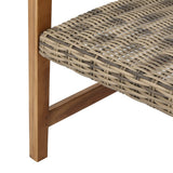 Christopher Knight Home Hampton Outdoor Mid-Century Wicker Club Chairs with Acacia Wood Frame, 2-Pcs Set, Natural Stained / Grey Christopher Knight Home