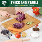 Homaxy Extra Large Organic Bamboo Cutting Boards for Kitchen, 18"x12" Wooden XL Cutting Board with Juice Groove and Handles, Charcuterie Butcher Block Wood Serving & Chopping Board - Pre Oiled Homaxy