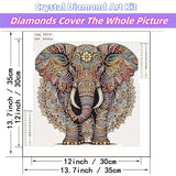 JYXSJYYD 5D DIY Special Shape Diamond Art Kits for Adults,Elephant Diamond Paintings Kits for Beginners,Paint by Diamonds Special Shape Crystal Art Crafts,Home Wall Art Decor 11.8x11.8 in. JYXSJYYD